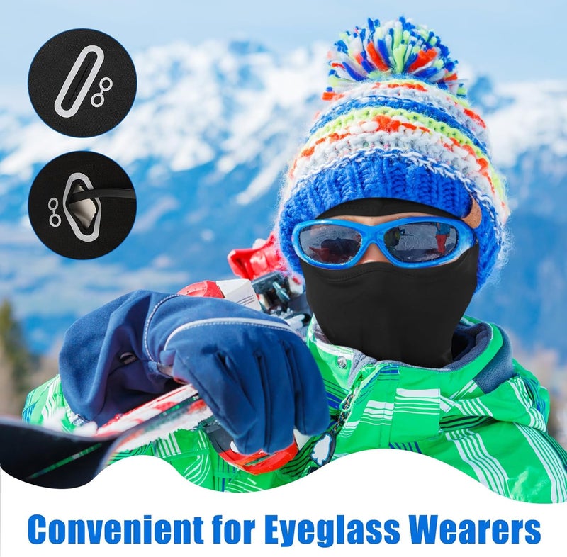 Halfchet 4 Pcs Winter Kids Balaclava Face Mask with Reflective Stripe Windproof Ski Mask for Kids 5-12 Boy Girl Cold Weather - Image 4